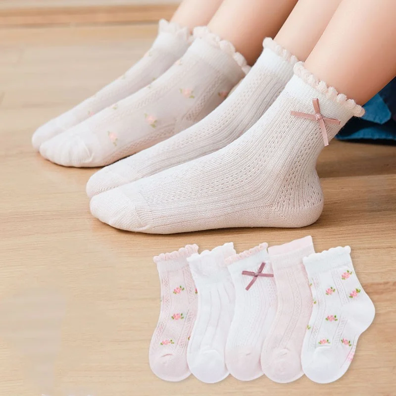 Summer Clothing Baby Girl - Детские носки, 5 пар/лот, весенне-летние хлопковые