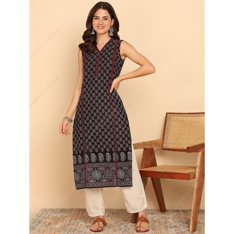 Summer Clothing Pakistan - Женская хлопковая туника-курта в индийском этническом