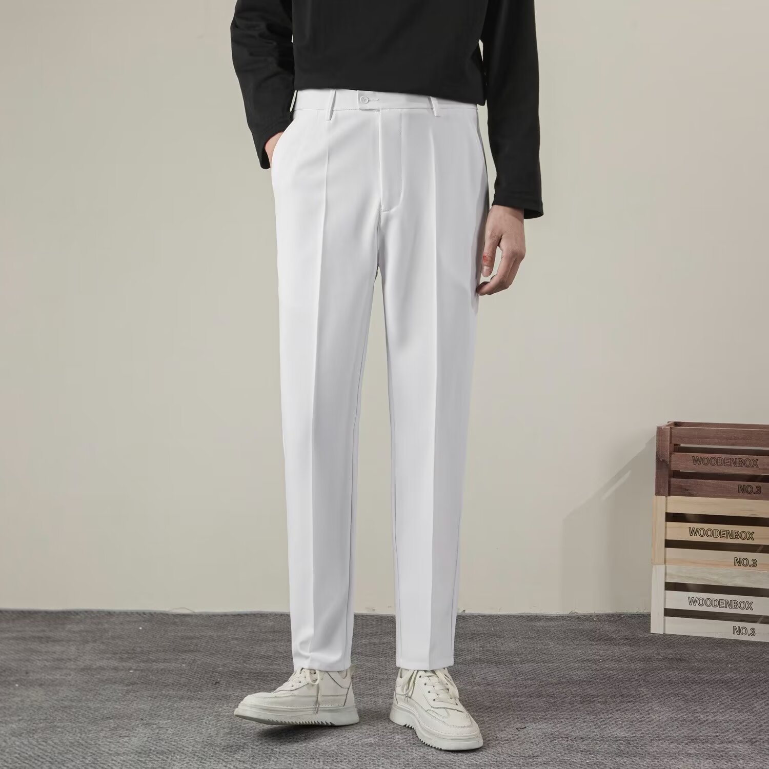 Summer Clothing Brands - Летние мужские однотонные прямые повседневные брюки,
