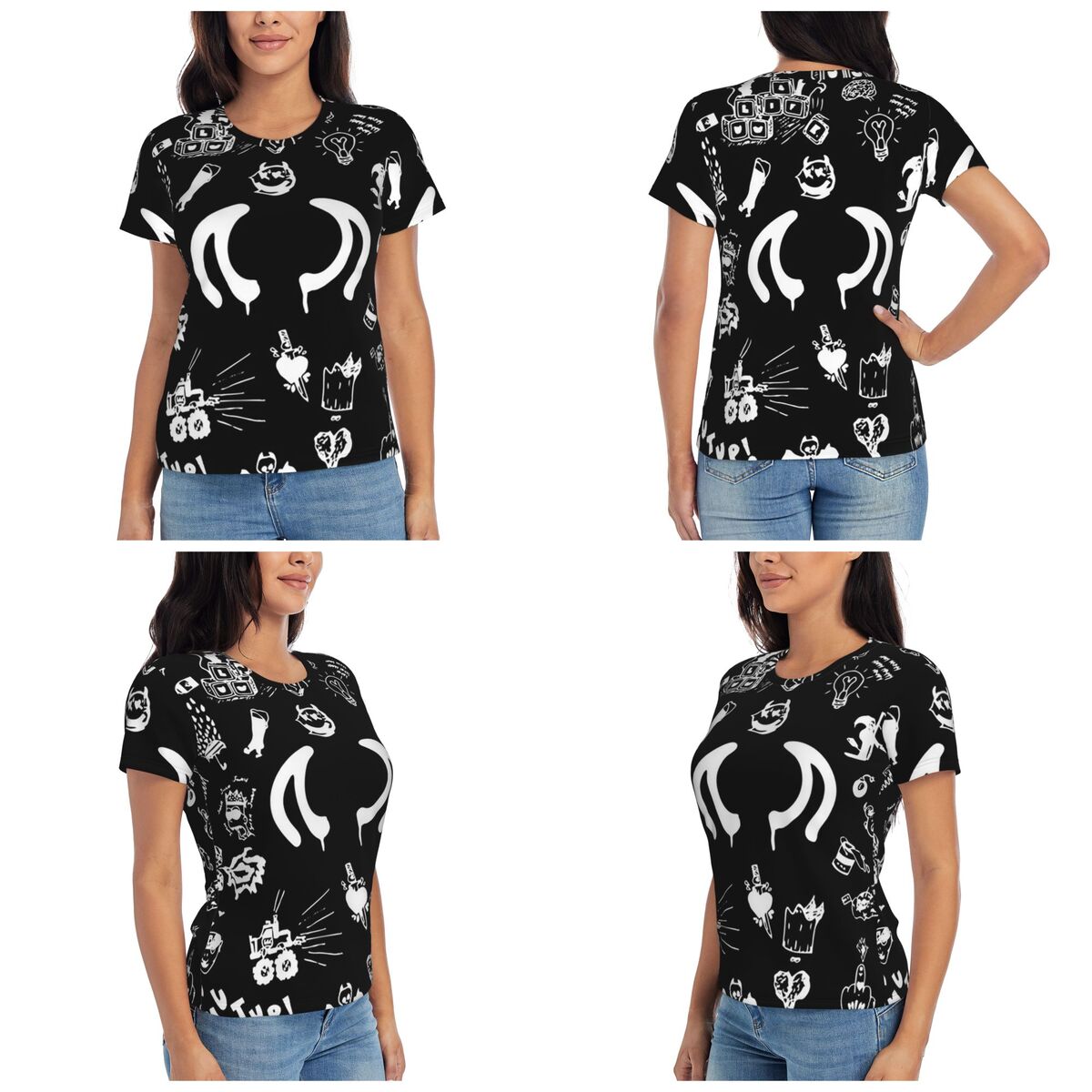 Summer Clothing Drawing - Футболка Yungblud Drawings Tattoo Sheet, женская,